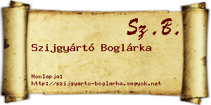 Szijgyártó Boglárka névjegykártya